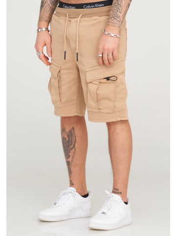 behype Cargoshorts - Kurze Hose für Herren im Regular-Fit in Beige