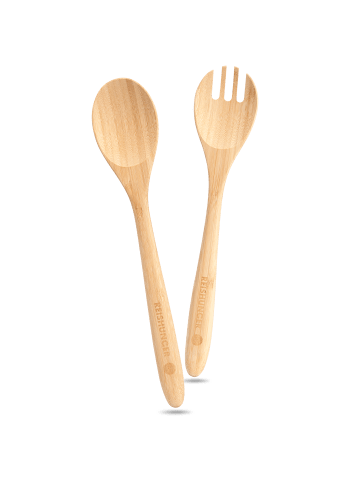Reishunger Bambus Küchenhelfer, Saltabesteck 2er Set, 32cm