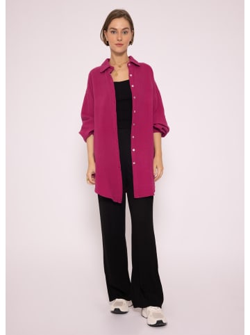 SASSYCLASSY Ultra Oversize Musselin-Blusenhemd lange Variante in Fuchsia