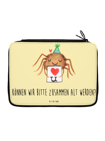 Mr. & Mrs. Panda Federmappe Spinne Agathe Brief mit Spruch in Gelb Pastell