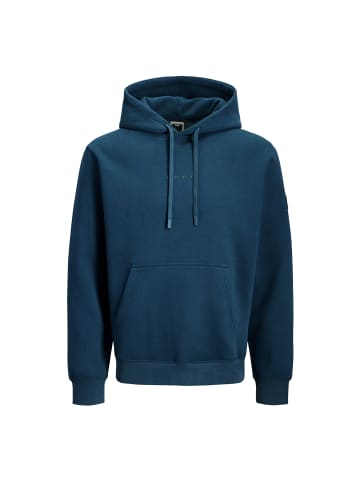 Jack and Jones Point Sweat Badge Hood BF in Blau