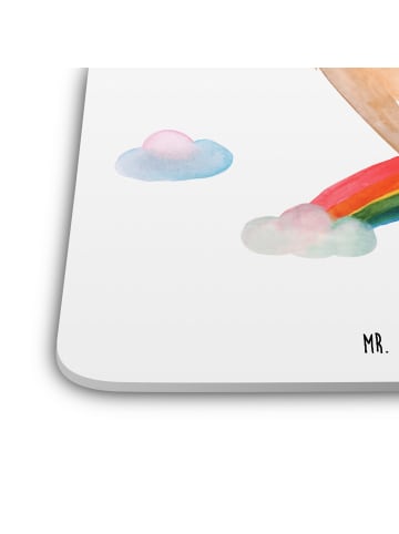 Mr. & Mrs. Panda Untersetzer Set Lama Regenbogen ohne Spruch in Weiß