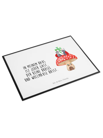 Mr. & Mrs. Panda Schreibunterlage Marienkäfer Fliegenpilz mit Sp... in Weiß