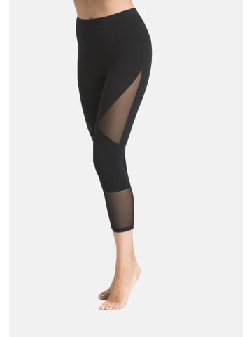 Teyli Leggings aus Baumwolle mit Netzgewebe Tina in schwarz