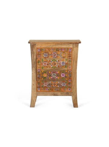 Giner y Colomer Nachttisch mit 4 Schubladen aus Mangoholz in Multicolored