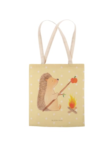 Mr. & Mrs. Panda Tote Bag Igel Grillen ohne Spruch in Gelb Pastell