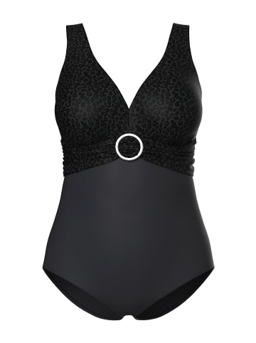 Ulla Popken Badeanzug in schwarz