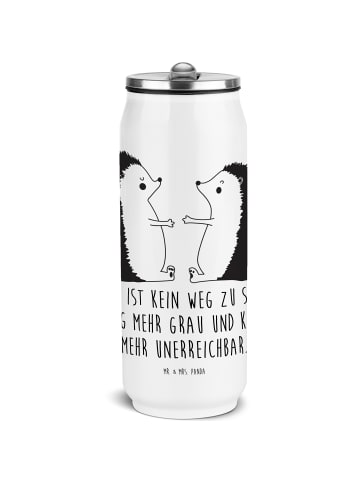 Mr. & Mrs. Panda Getränkedosen Trinkflasche Igel Liebe mit Spruch in Weiß