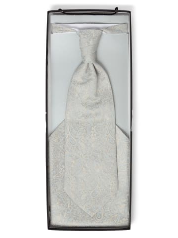 DIGEL Plastron und Einstecktuch in hellgrau hellblau - 0001