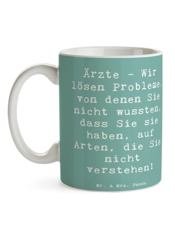 Mr. & Mrs. Panda Kaffeetasse Spruch Arzt Probleme Lösen mit Spruch in Meeresbrise