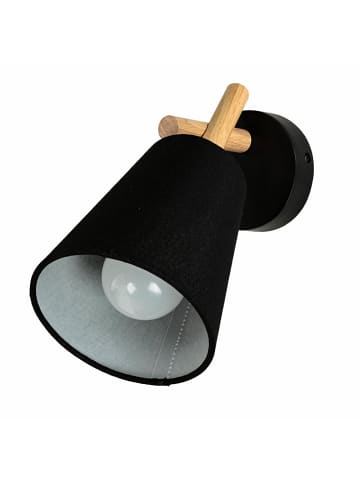 Licht-Erlebnisse Wandlampe (B)13 x (H)23 cm in Helles Holz Schwarz