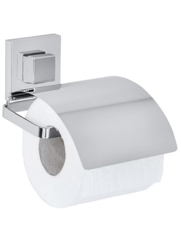 Wenko Vacuum-Loc Toilettenpapierhalter Edelstahl in Silbern, 14 x 11,5 x 13 cm