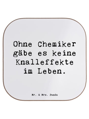 Mr. & Mrs. Panda Glasuntersetzer Spruch Chemiker Knalleffekte mi... in Weiß