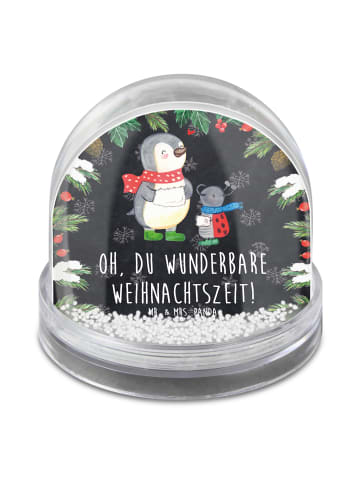 Mr. & Mrs. Panda Schneekugel Smörle Winterzeit mit Spruch in Kreidetafel