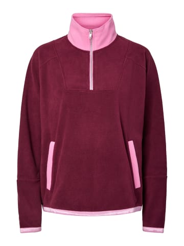 Pieces Fleecejacke in Burgundy