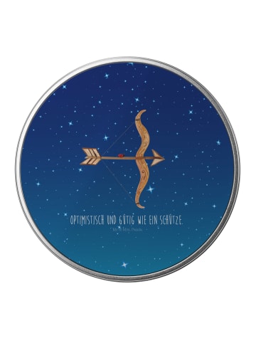 Mr. & Mrs. Panda Keksdose Sternzeichen Schütze mit Spruch in Sternenhimmel Blau
