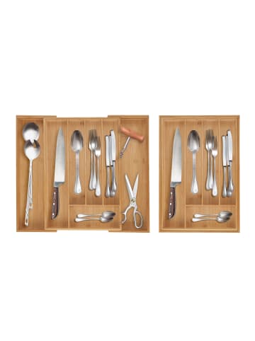 relaxdays Besteckkasten in Natur- (B)56 x (H)6 x (T)50 cm