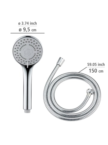 Wenko Set Handbrause + Schlauch BASIC in Silbern, (B) 9,5 x (H) 9,5 x (L) 150 cm
