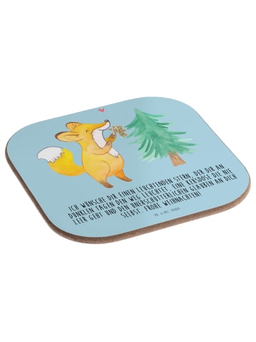 Mr. & Mrs. Panda Untersetzer Gläser Fuchs  Weihnachtsbaum mit Sp... in Eisblau