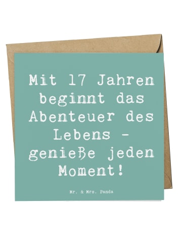 Mr. & Mrs. Panda Deluxe Karte Spruch 17. Geburtstag mit Spruch in Meeresbrise