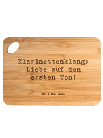 Mr. & Mrs. Panda Schneidebrett Spruch Klarinette Liebe  mit Spruch in Braun
