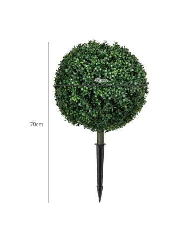 HOMCOM Künstlicher Buchsbaum-40L x 40B x 70H cm-Grün