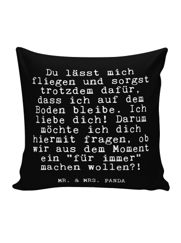 Mr. & Mrs. Panda 40 x 40 Kissen Du lässt mich fliegen... mit Spruch in Schwarz