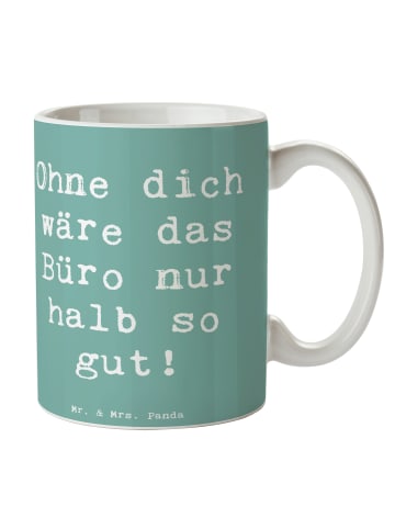 Mr. & Mrs. Panda Cappuccinotasse Spruch Sekretärin Beste mit Spruch in Meeresbrise