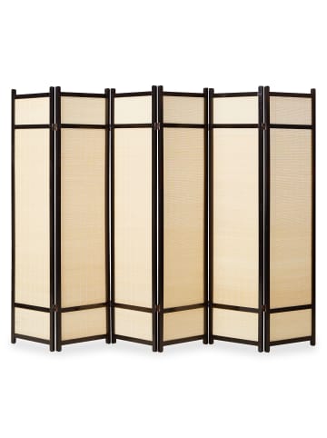 Homestyle4u 6-tlg. Paravent in Schwarz 264x175