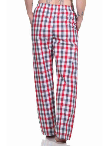 NORMANN Schlafanzug Hose lang gewebt Baumwolle - 79870 in rot