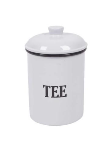 AltoBelli Teedose MARIA Dose mit Deckel Metall Weiß 21x12 cm