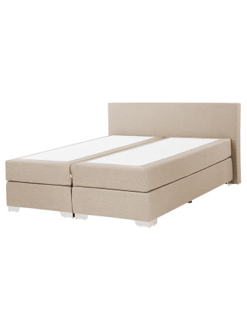 Beliani Doppelbett PRESIDENT in Beige/Silber - (W) 170 x (H) 90 x (L) 210 cm