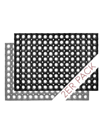 Astra Outdoor Fußmatte QUADRO 2ER SET in Schwarz