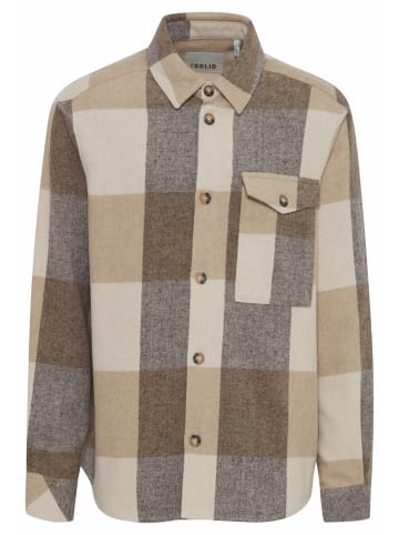 !SOLID Knopfleiste Langarmshirt für Damen in braun