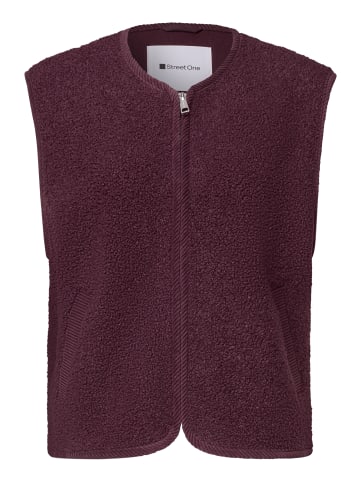 Street One Teddyfell-Weste in aubergine - 0002