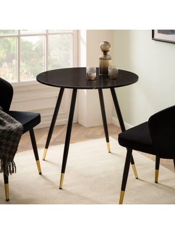 KADIMA DESIGN Esszimmertisch 75x75x76 cm Marmor-Optik Esstisch Modern in Schwarz