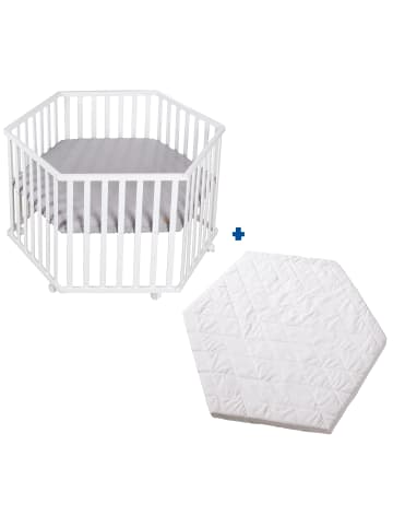 roba Laufgitter Set 75x100 cm 3-fach höhenverstellbar mit Matratze grau