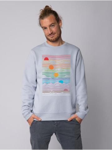 wat? Apparel Sweatshirt Sun And Moon in Serene Blue