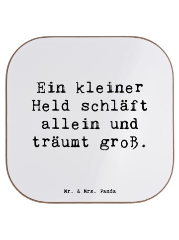 Mr. & Mrs. Panda Tischuntersetzer Spruch Alleine schlafen lernen... in Weiß