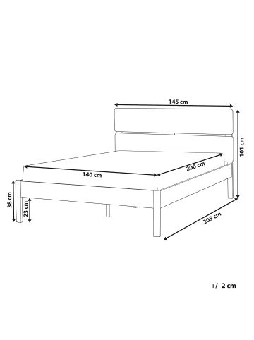 Beliani Doppelbett BOISSET in Braun - (W) 145 x (H) 101 x (L) 205 cm
