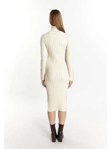 DreiMaster Klassik Damen Strickkleid in Hellbeige