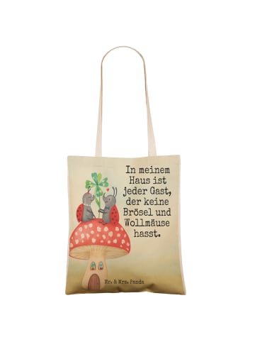 Mr. & Mrs. Panda Shopper Marienkäfer Fliegenpilz Design mit Spruch in Weiß