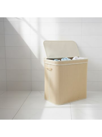 relaxdays Wäschekorb in Natur - (B)58 x (H)61 x (T)39 cm