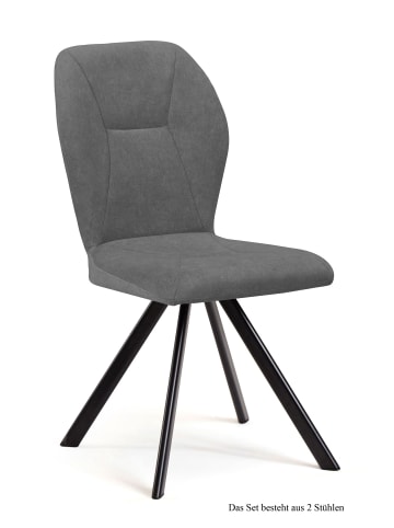 58 aufm Kessel ESSZIMMERSTUHL (2er-Set) Delta 51x92x60 Schwarz/Grau