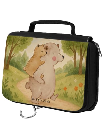 Mr. & Mrs. Panda Waschbeutel Papa Bär Design ohne Spruch in Weiß