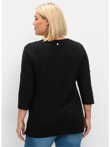 sheego 3/4-Arm-Shirt in schwarz