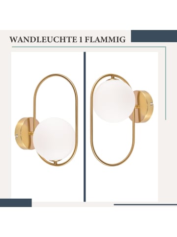 ZMH Wandleuchte in gold 1-flammige G9 Glas und Metall modern Wandlampe