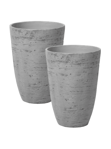 Beliani 2-tlg Outdoor Blumentopf CAMIA in Grau