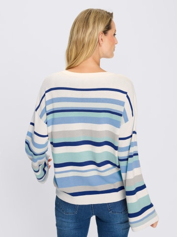 Heine Pullover in ecru-himmelblau-geringelt