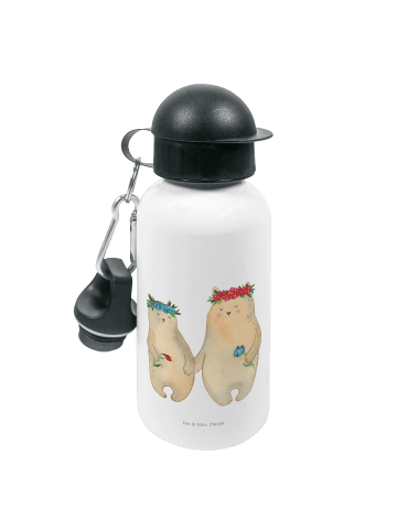 Mr. & Mrs. Panda Kindertrinkflasche Bären mit Blumenkranz ohne S... in Weiß